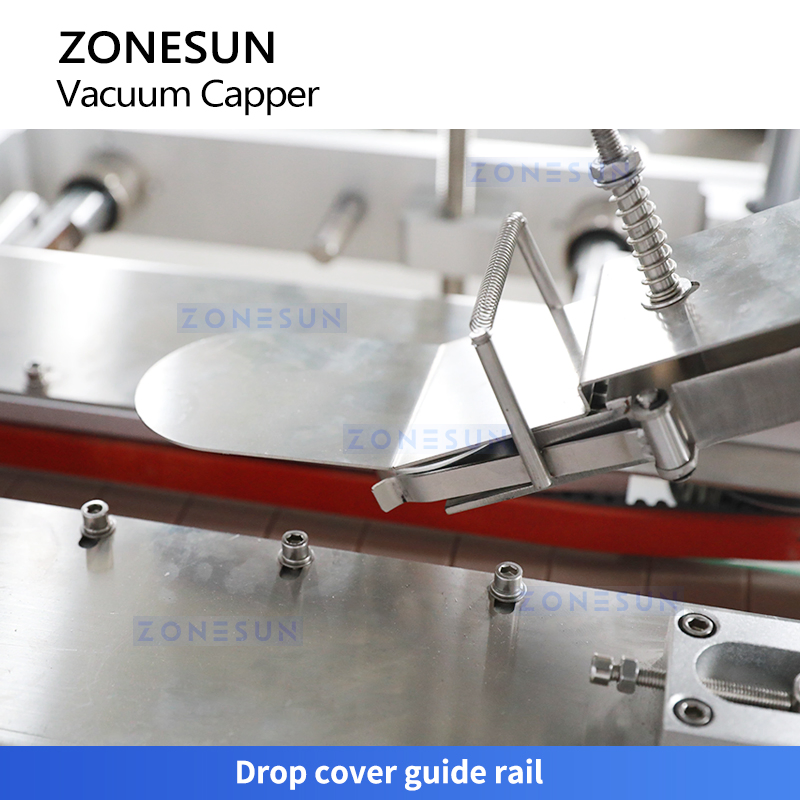 Equipamento de Vedação a Vácuo Automático Zs-Xgvs1 Cabeçotes 4 Zonesun com Alimentação de Tampas para Linha de Embalagem de Desenroscador de Frascos de Vidro e Plástico