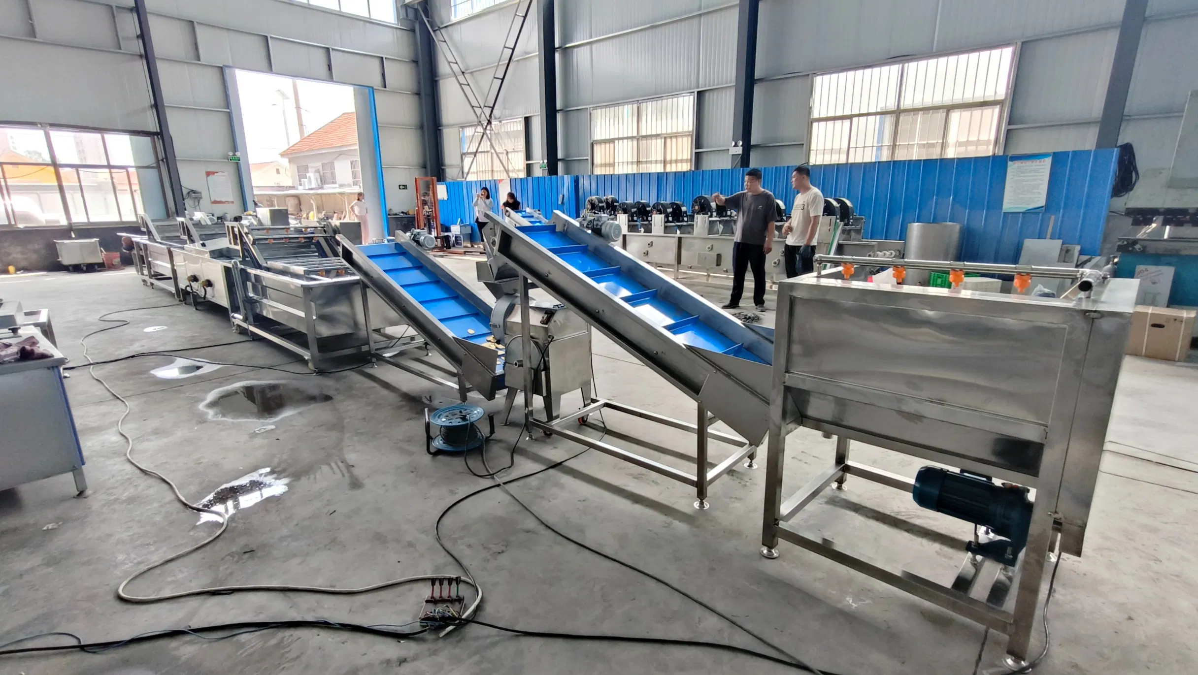 Máquina descascadora de batatas industrial, máquina de corte de vegetais e frutas, equipamento de branqueamento para alimentos em conserva ácida, linha de produção de cortadores de vegetais
