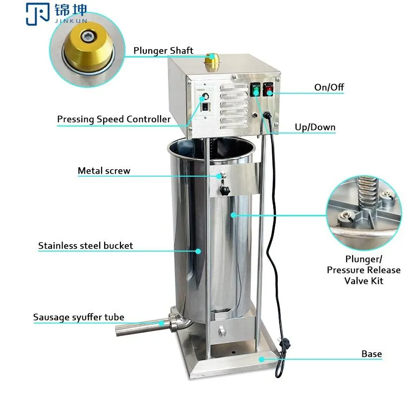 Máquina de Encher Salsichas em Aço Inoxidável com Capacidade de Processador de Alimentos