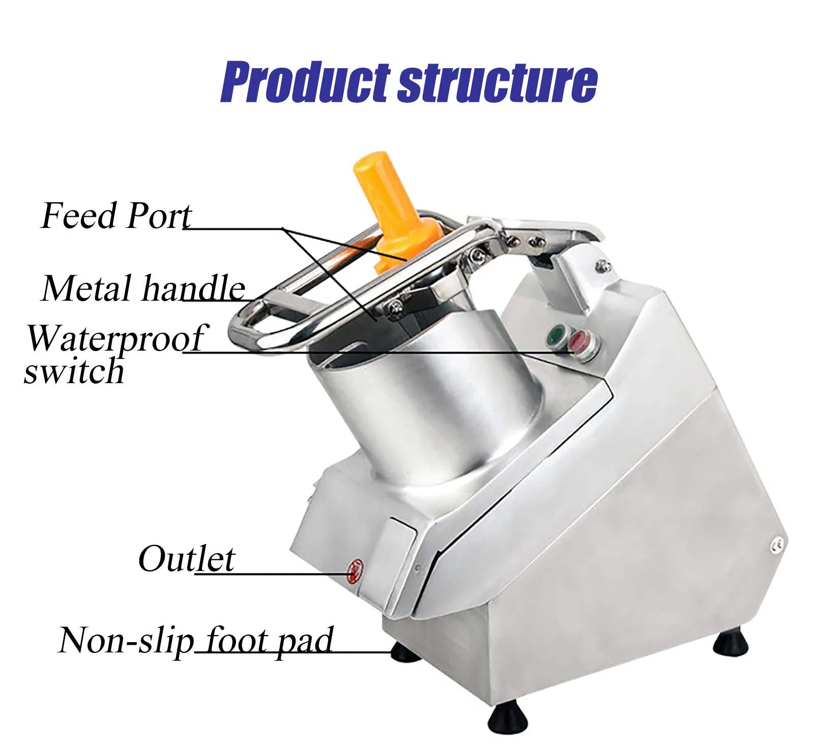Equipamento de Cozinha em Alta Venda Cortador de Frutas e Legumes em Aço Inoxidável Comercial