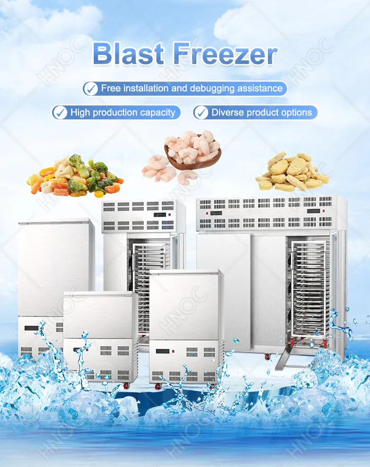 Congelador Comercial Industrial IQF Blast Frio Rápido Chiller Plasma Sorvete Bolinho Fruta Pizza Prato