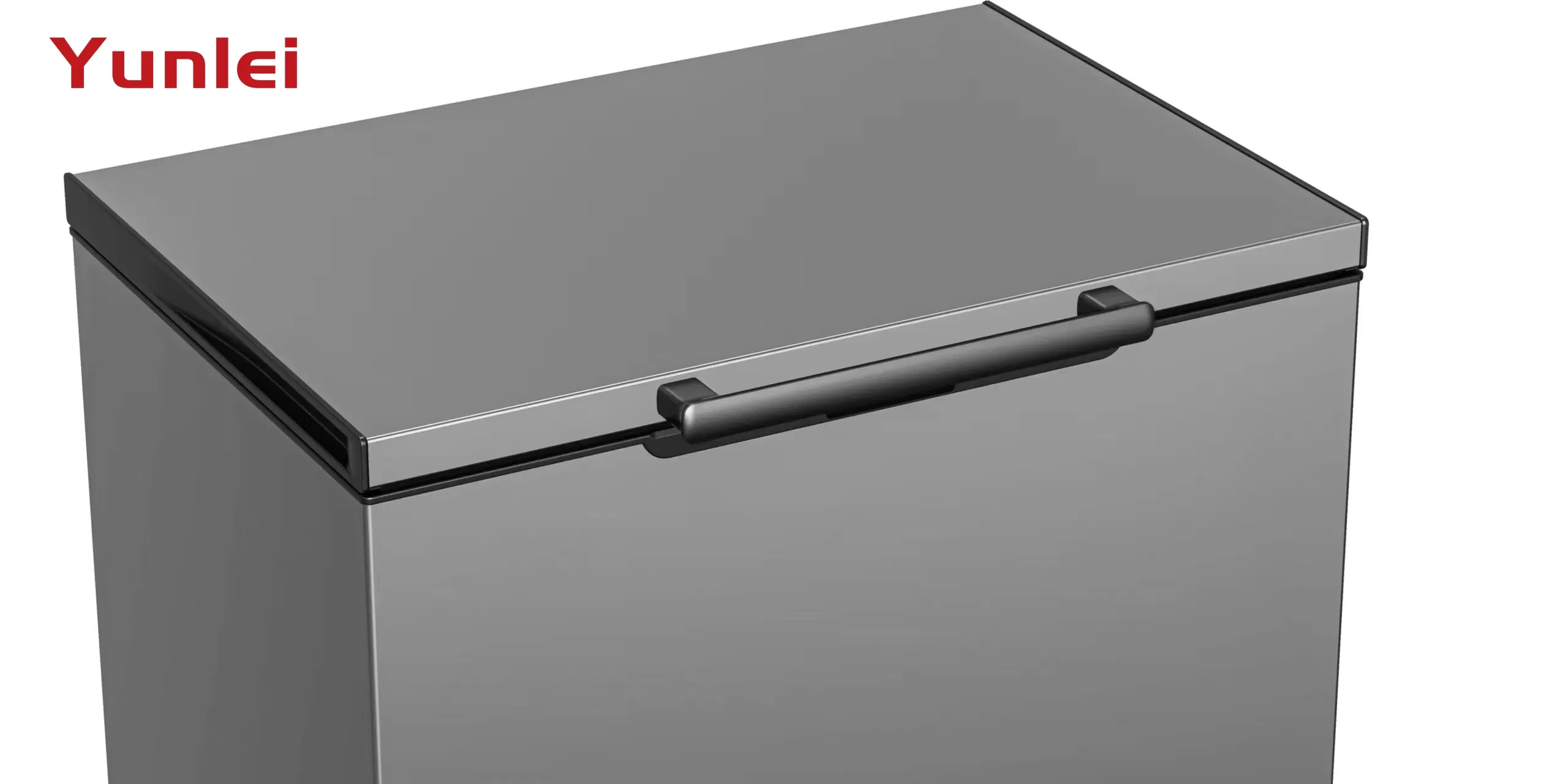 Freezer Horizontal Comercial de Baixo Consumo com Duas Portas para Exibição de Carne e Sorvete em Garagem