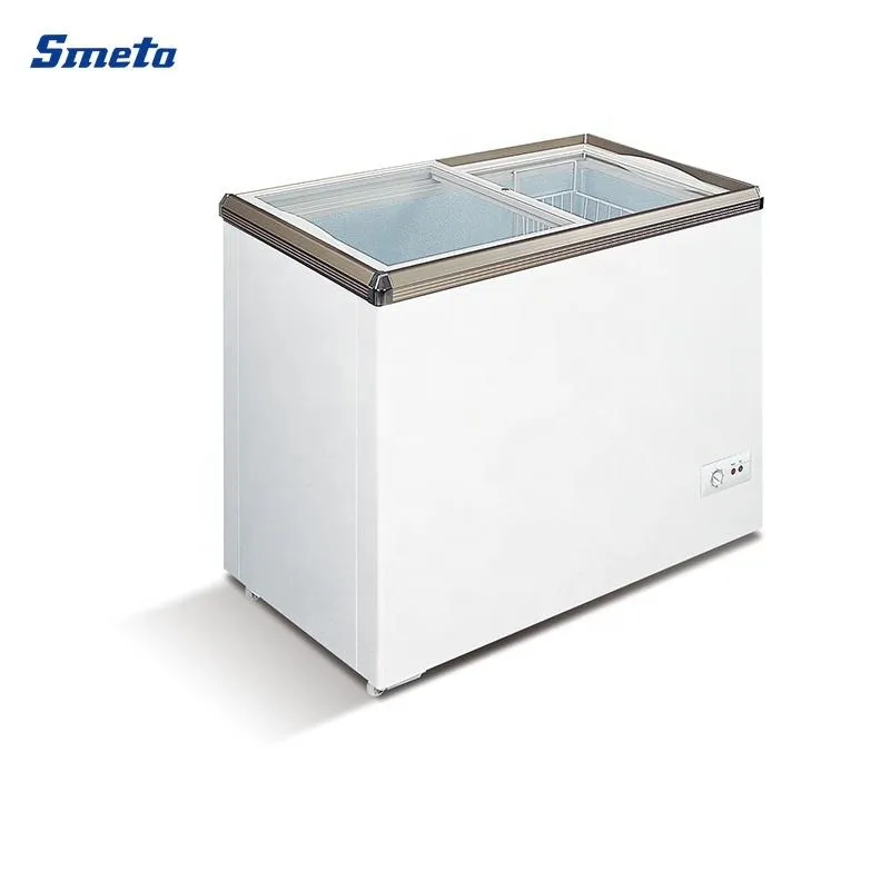 Preço do Freezer de Baú com Porta de Vidro para Exibição Comercial por Atacado