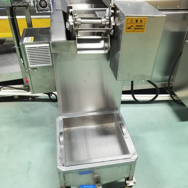 Sistema de Fritura Contínua Fritadeira Industrial para Anéis de Cebola e Nuggets de Frango