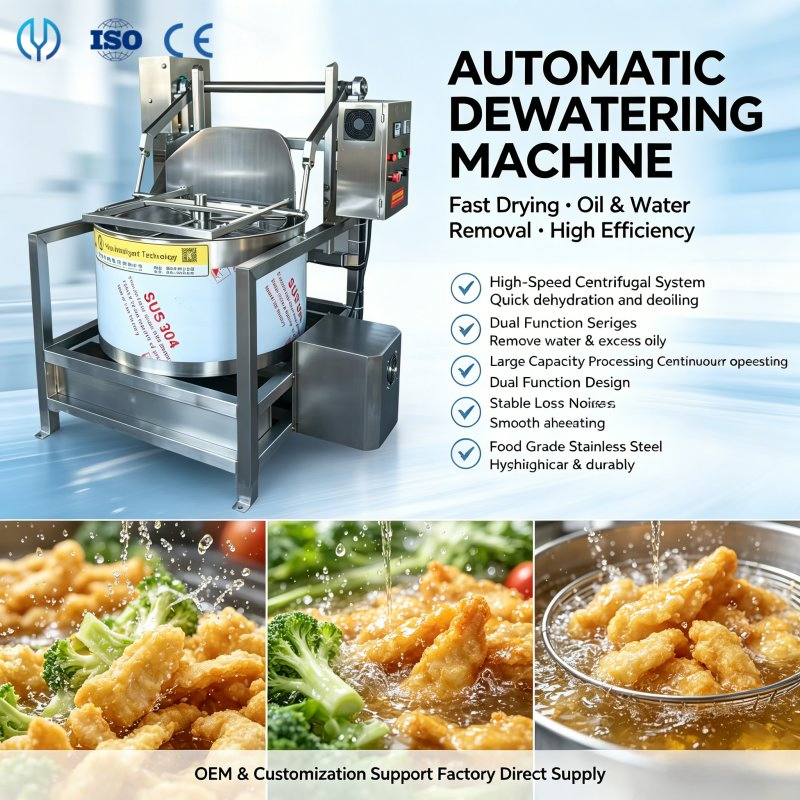 Desidratador Industrial de Alimentos para Batatas Fritas, Chips, Desengorduramento e Secagem de Vegetais