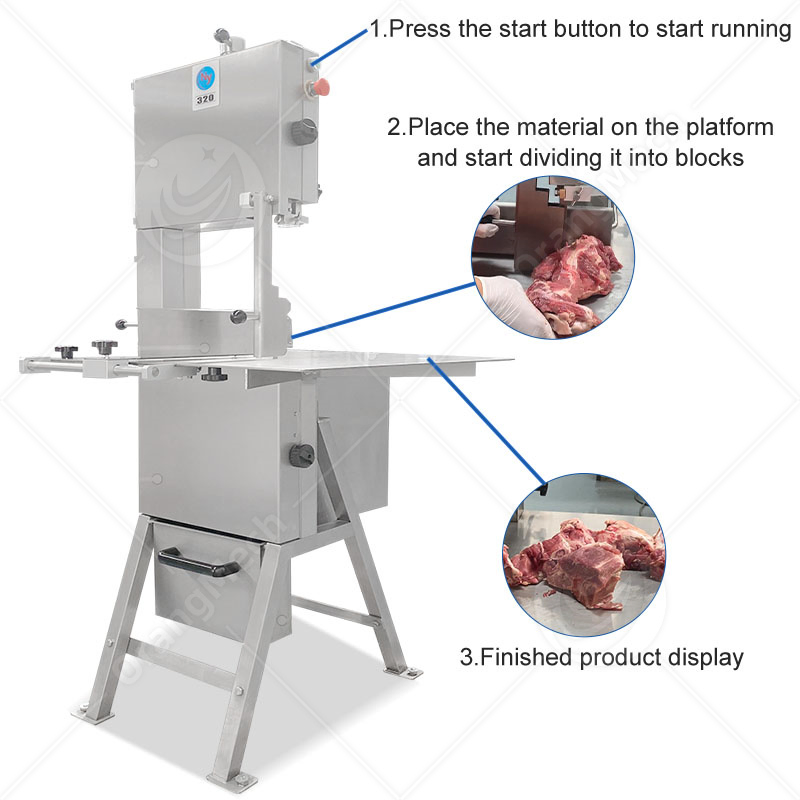 Máquina de Corte Elétrica Vertical para Cortar Costelas e Ossos de Carne, Pequena Fatiadora de Açougue Automática Comercial