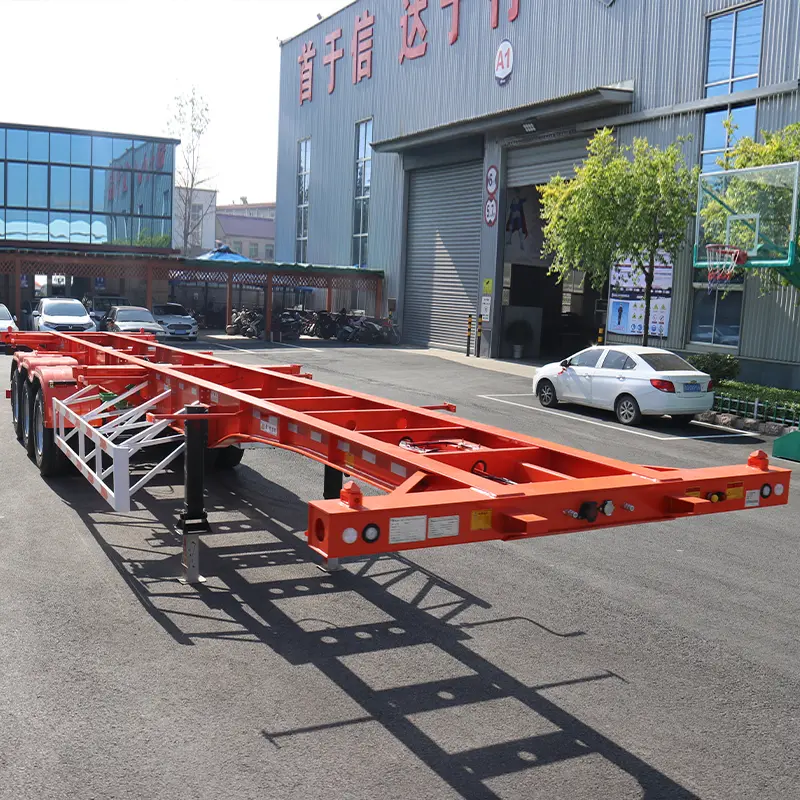 SHODAILER 40 Tons Durable Thick Tyre Skeleton Semi Trailer-1 Manufacturers, CKD