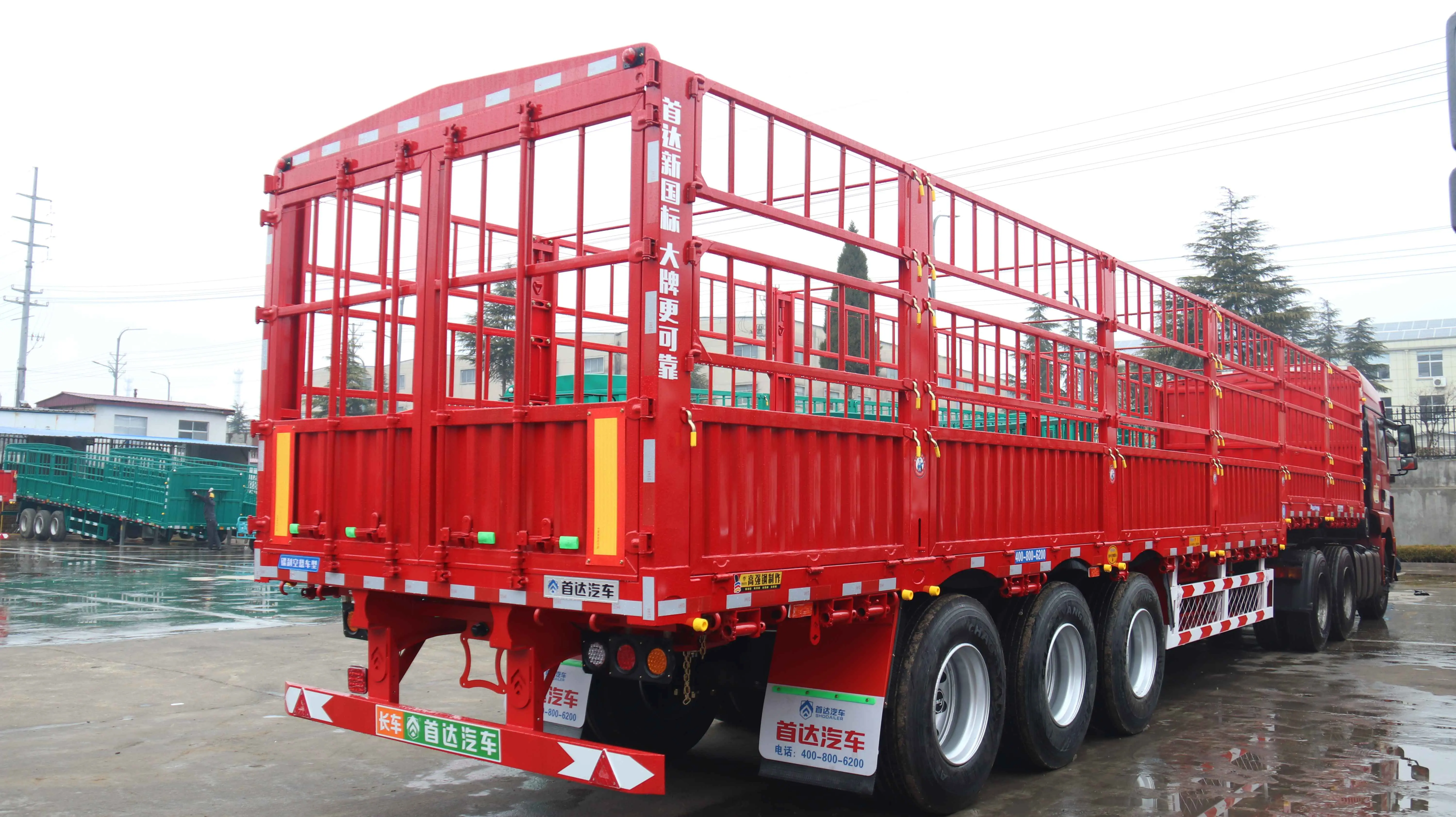 Fence type semi trailer view 1