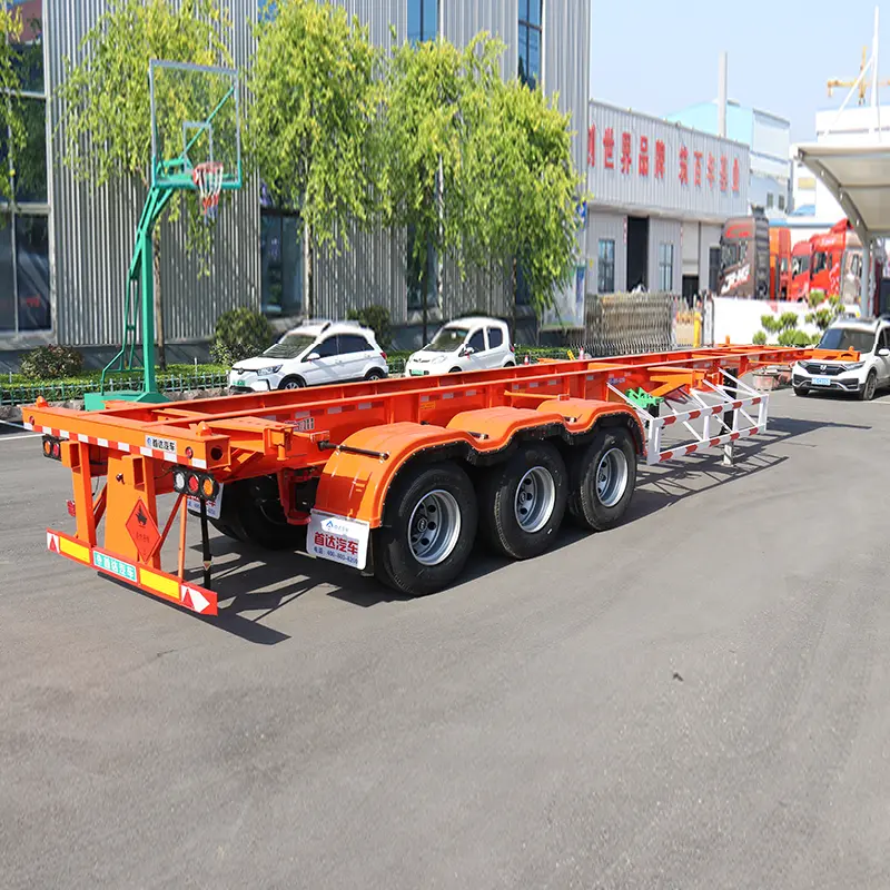40 Tons Durable Thick Tyre Skeleton Semi Trailer