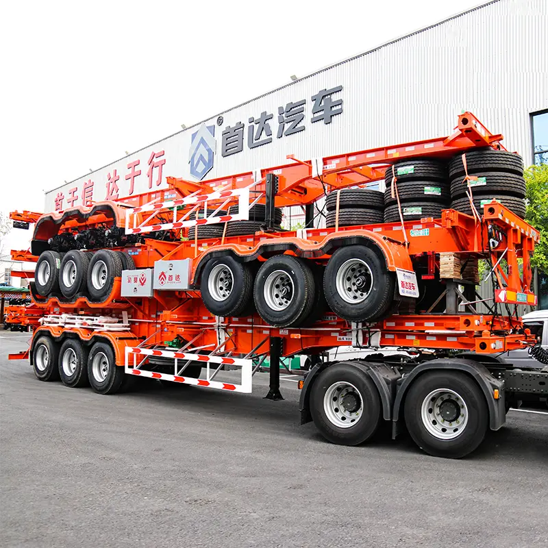 Skeleton semi trailer view 4