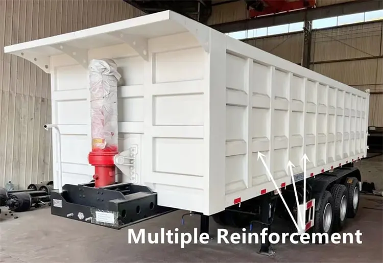 Rear dump semi trailer view 1