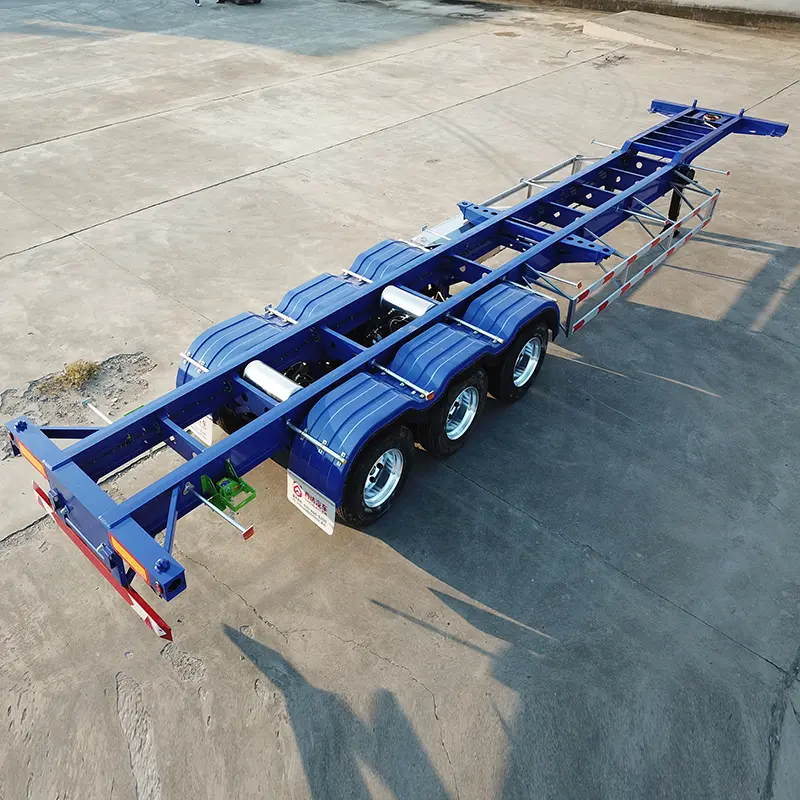 Skeleton semi trailer view 3