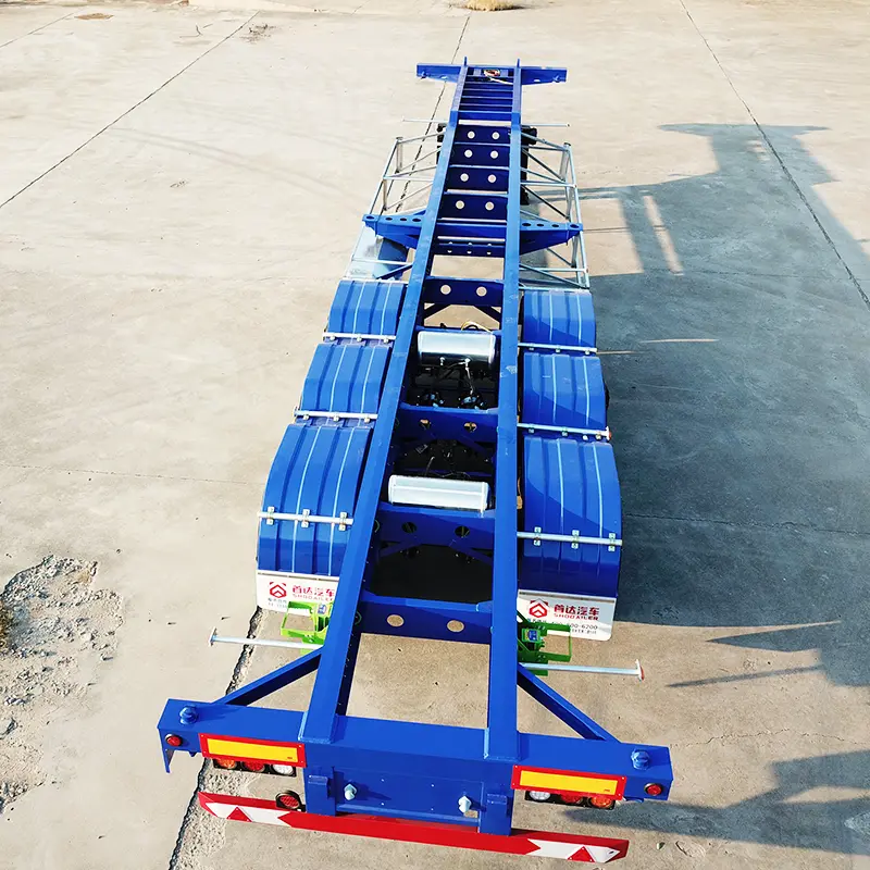 Skeleton semi trailer view 1