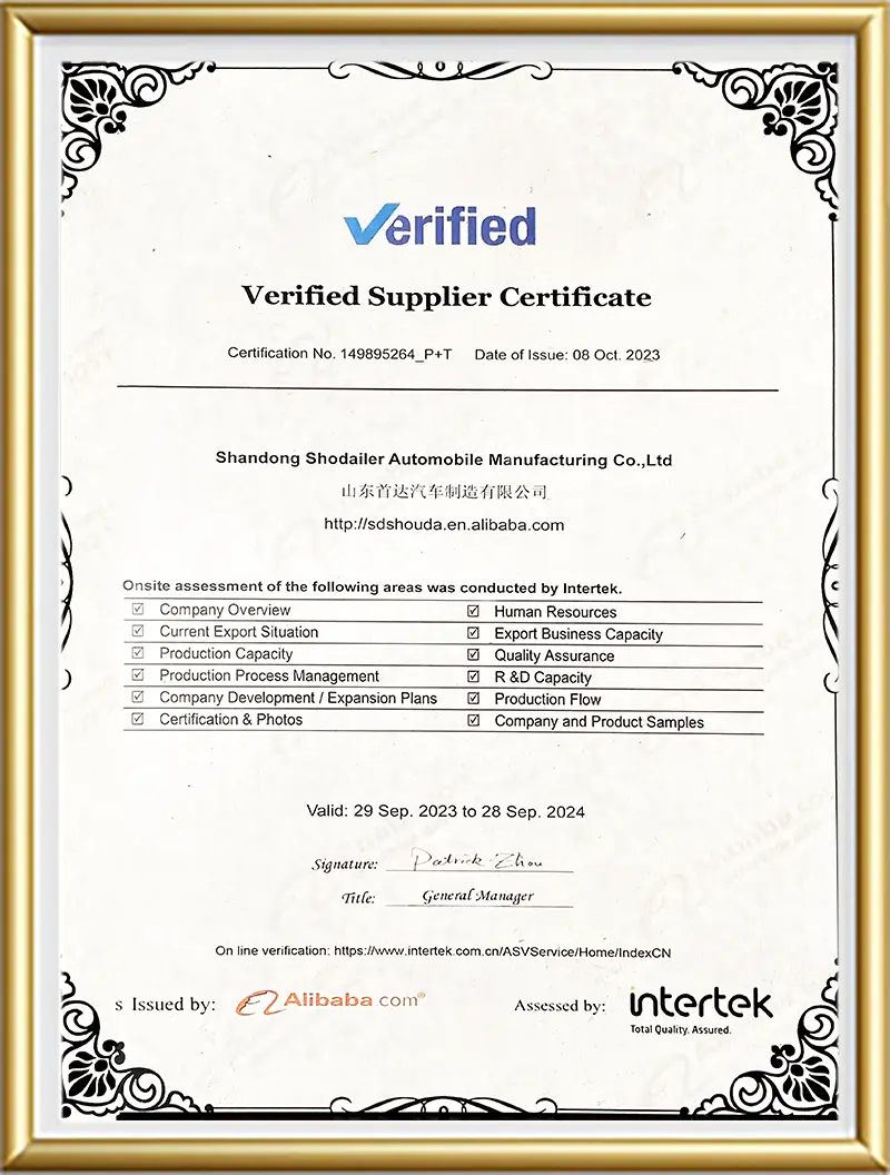 Shodailer CE certification for European market compliance