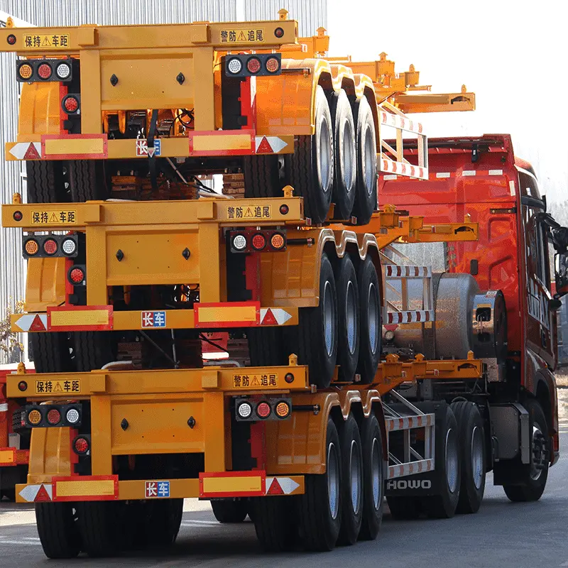 High-Quality 40Ft Tri Axle Container Skeleton Trailer Manufacturers, CKD