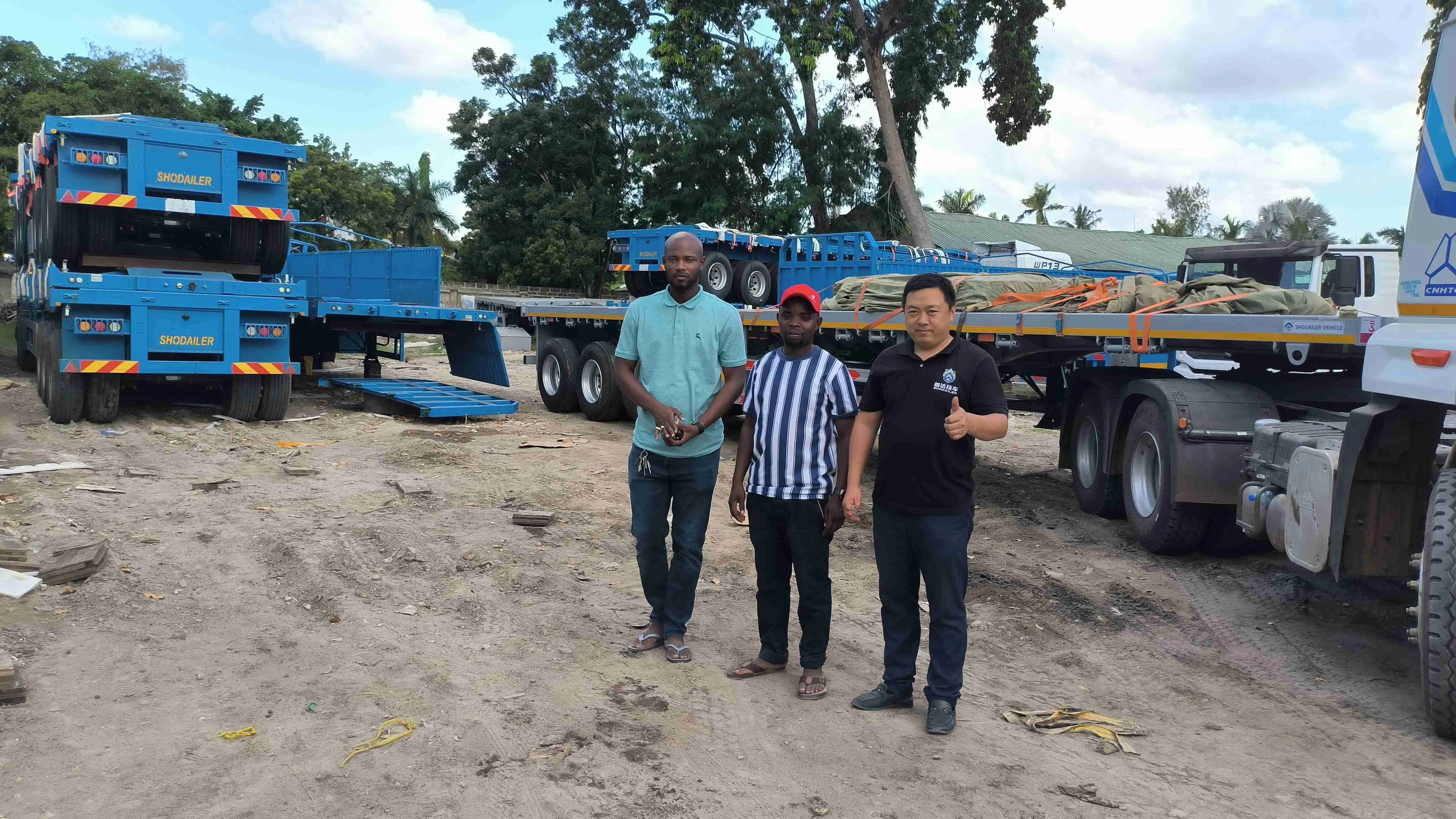 Zephanian Menberu grain wholesaler using Shodailer semi trailer in Ethiopia