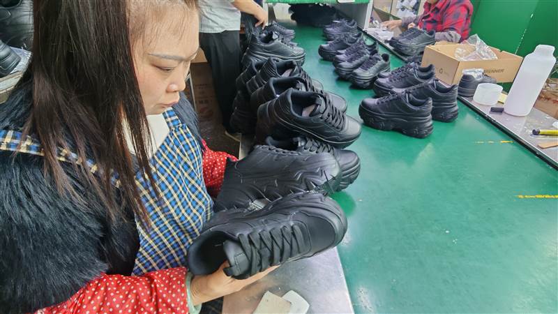 Quality checking and inspection of finished leather shoes