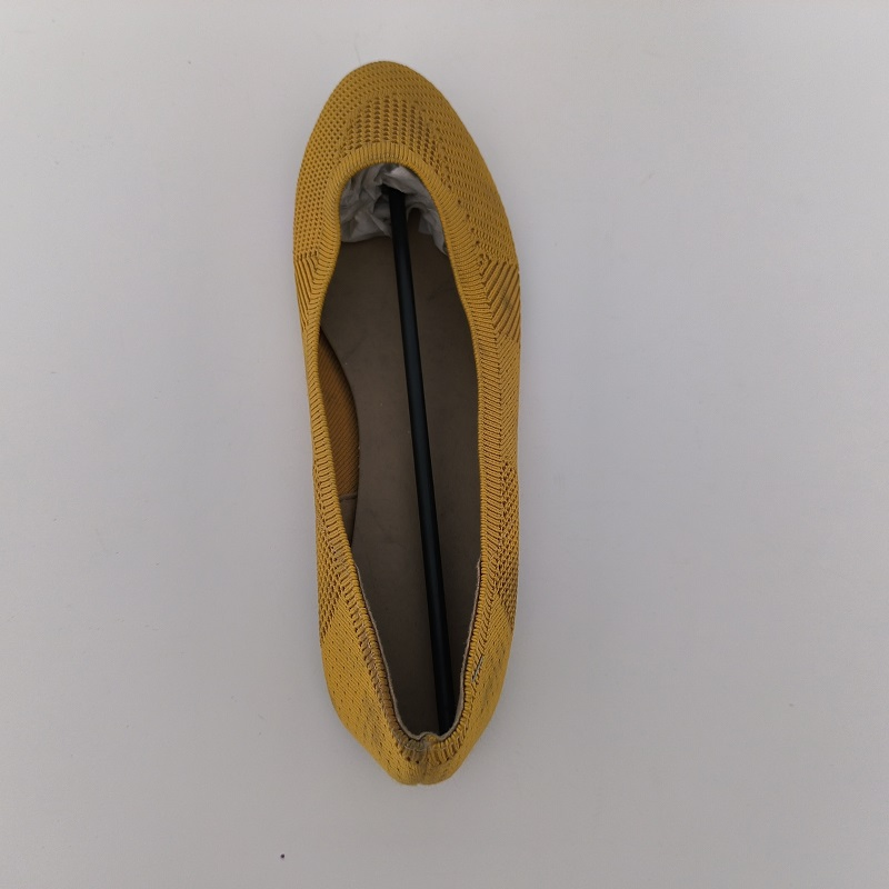 Mustard Yellow Knit Pointed-Toe Flats