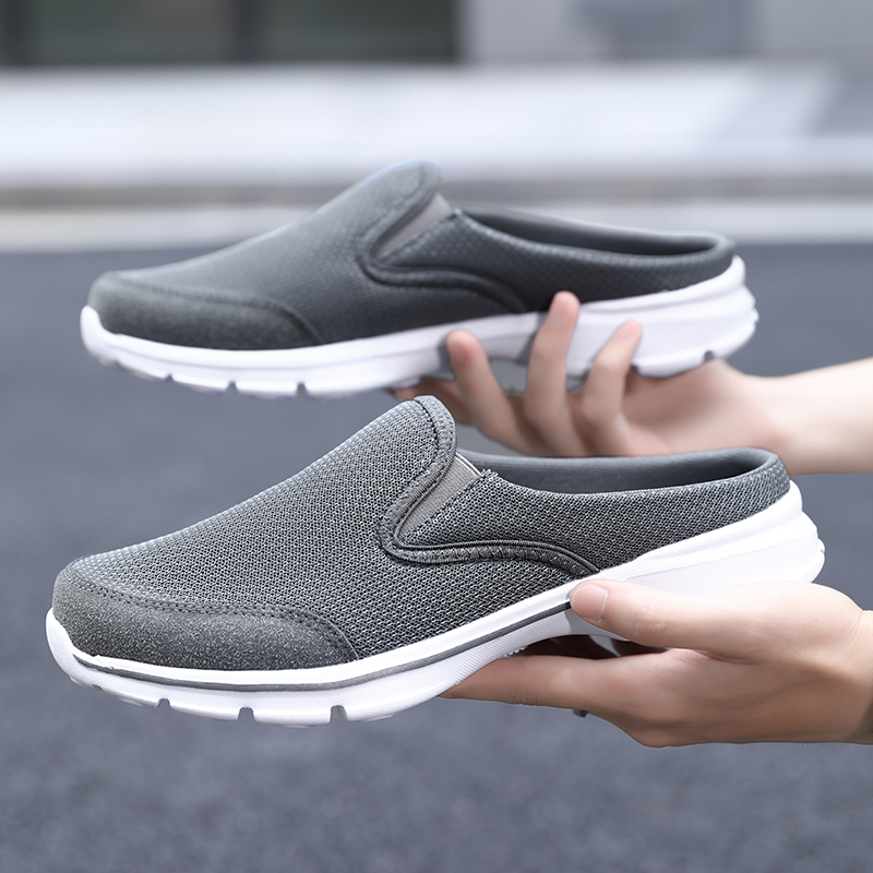 Super Light Casual Men Half Slipper Large Size Breathable Male Loafers