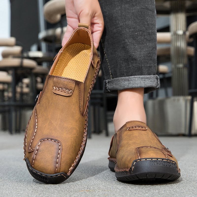 Fashion Large Size Men Loafers Handmade Casual Slip-on Flats Shoes