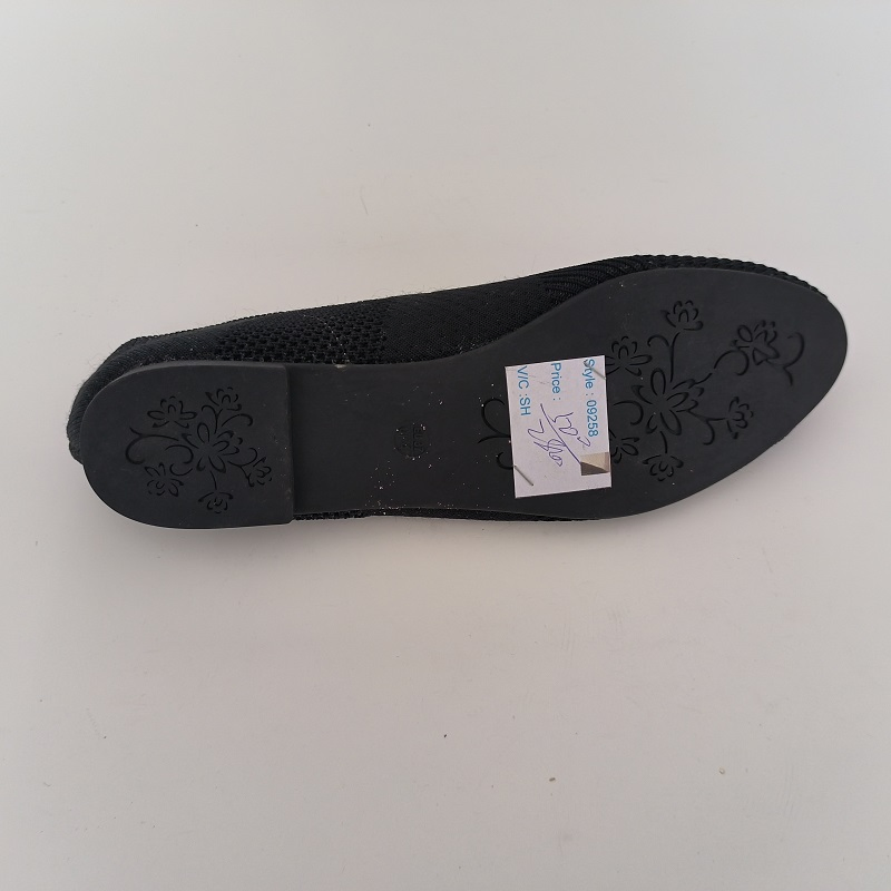 Black Knit Pointed-Toe Flats