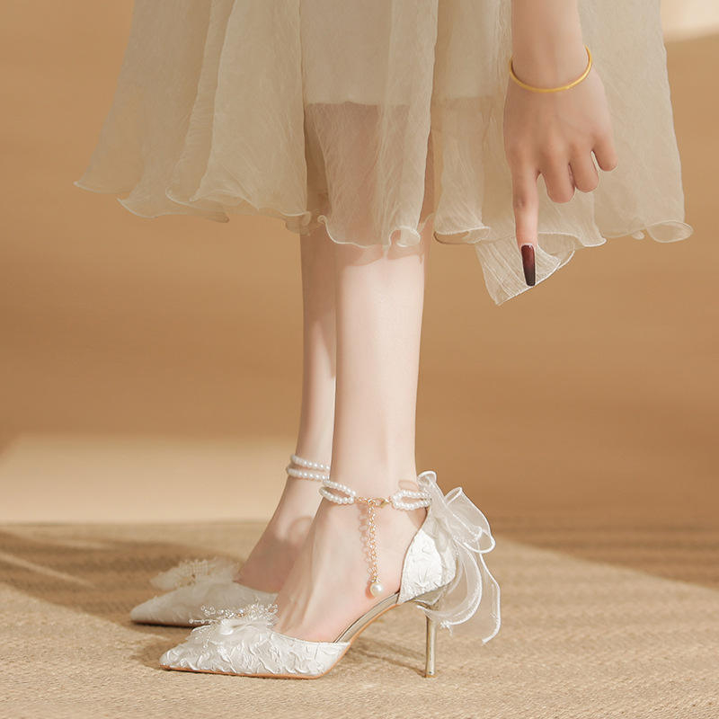 Factory Direct Wholesale High Heels Bow Wedding High Heel Sandals Womens Designer High Heels