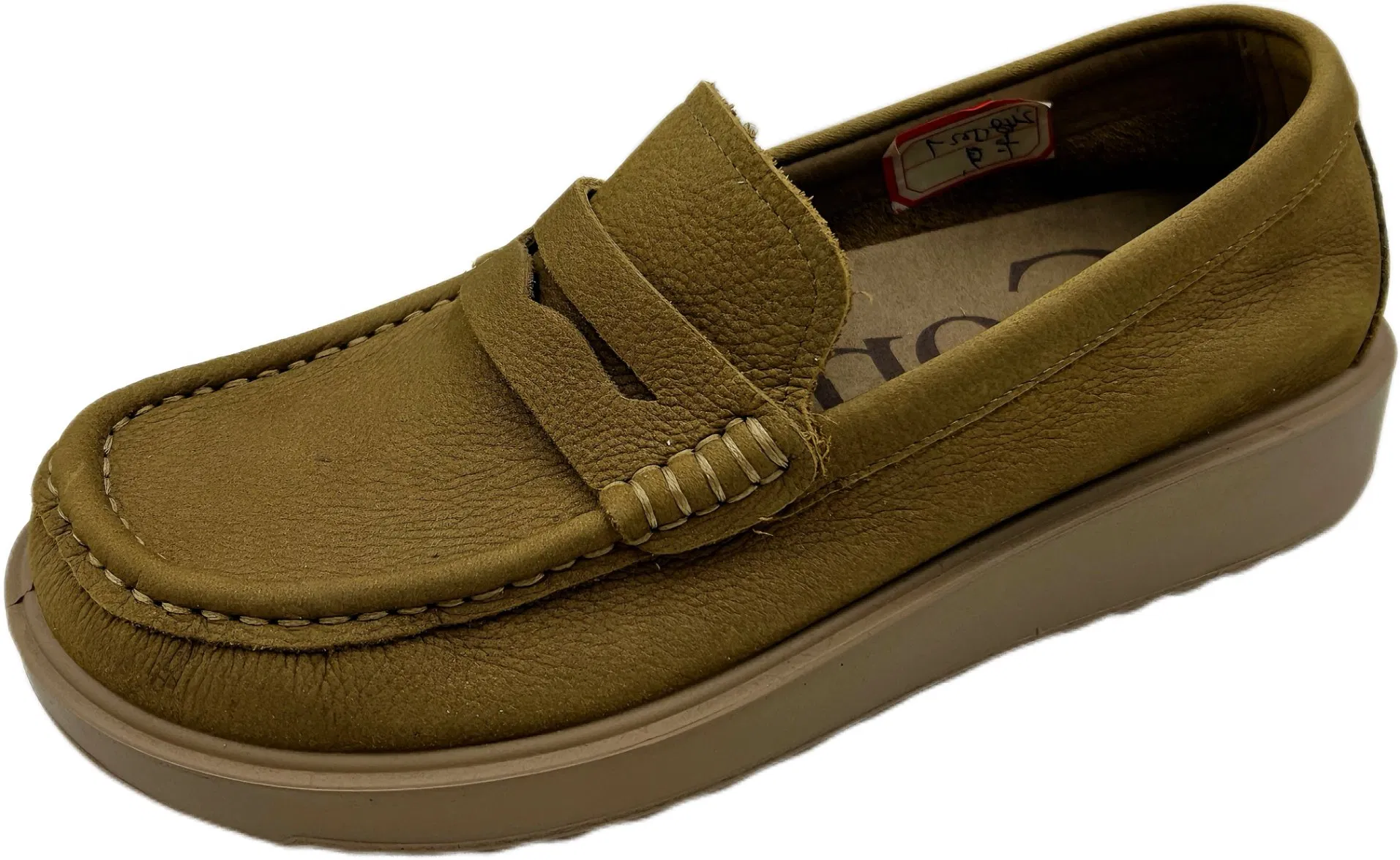 Women's Suede Leather Loafers with Thick Soft Sole and Classic Moc Toe Design