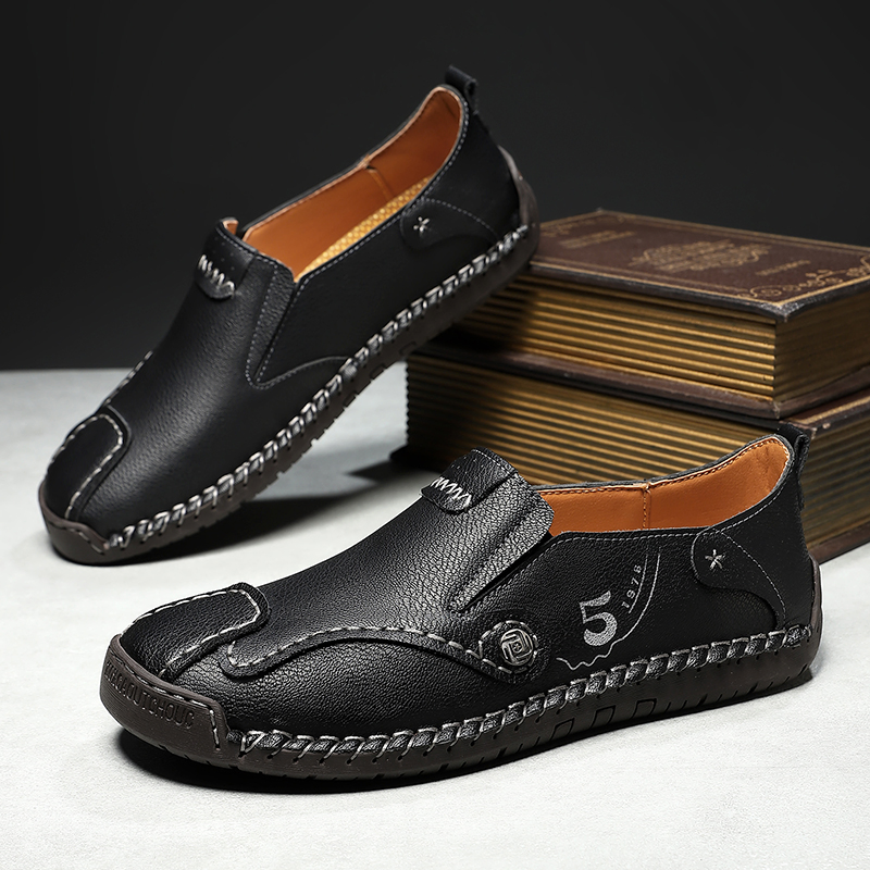Fashion Large Size Men Loafers Handmade Casual Slip-on Flats Shoes