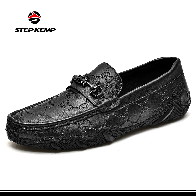Custom Logo Men Cow Genuine Leather Driving Walking Loafer Ex-23L1021