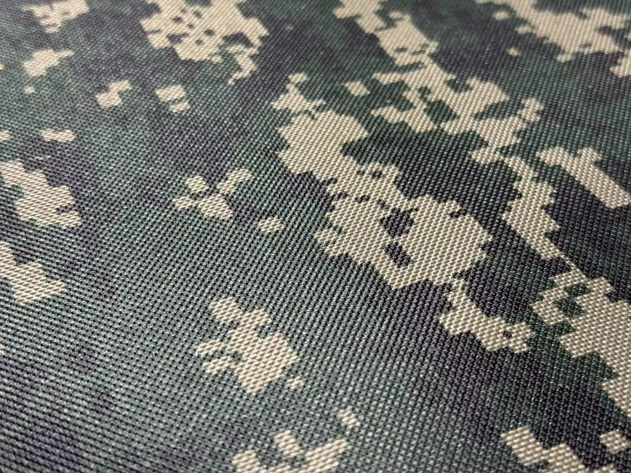 100% Polyester Camouflage Printed Oxford for Backpack with Coating Backside 57/58"