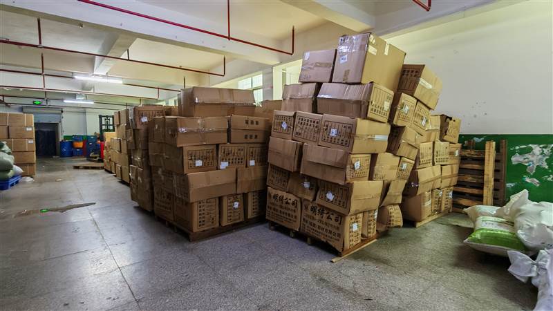Shoe storage warehouse with organized inventory management