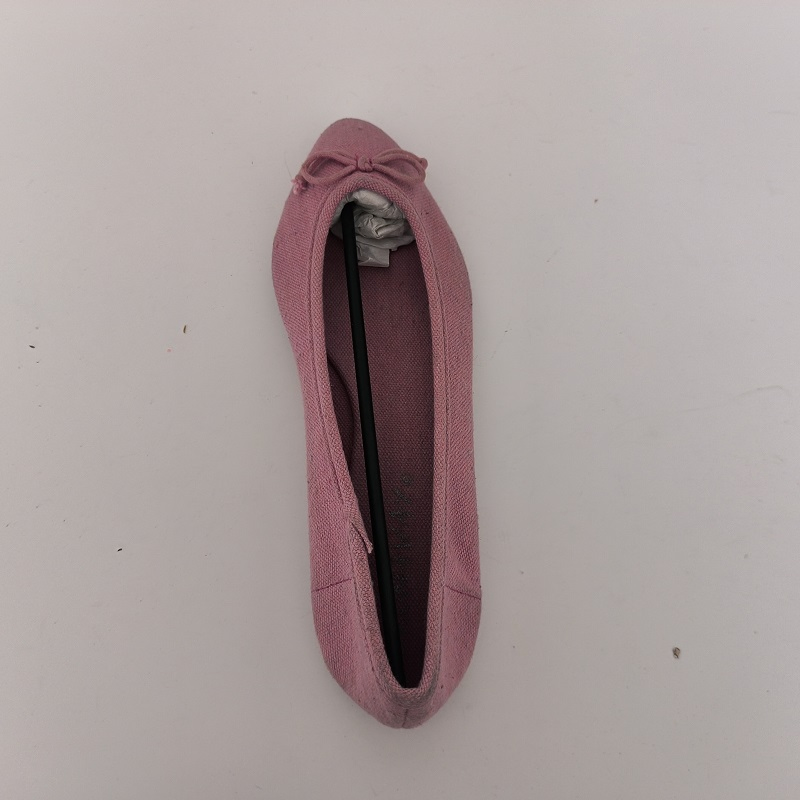 Women's Pink Linen Bow Pointed-Toe Ballet Flats, Casual Slip-on Comfortable Flats