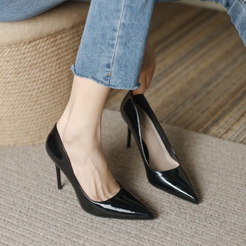 Designer High Heels Women Fashion Mirror Leather Pointed Toe Sexy Sandals for Ladies Shoes Luxury Dress Heels Tacones Altos 10cm