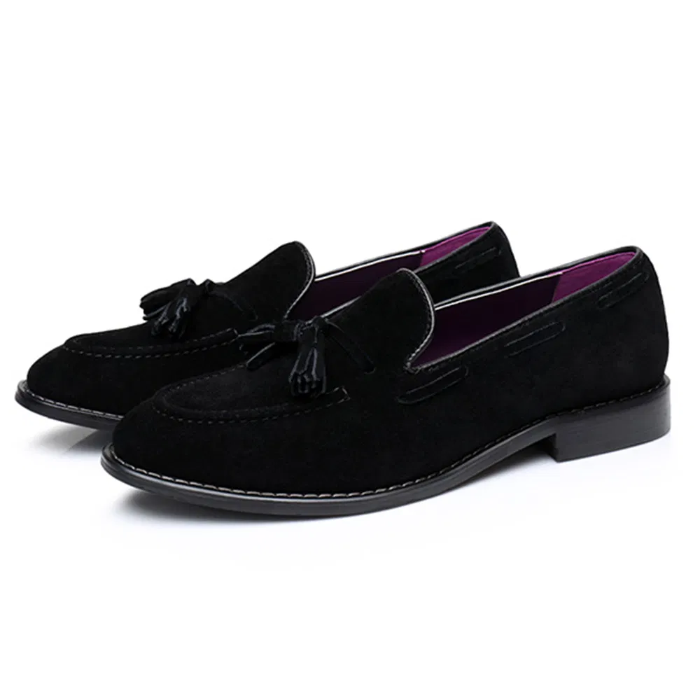 Summer Walk Suede Cow Leather Slip on Casual Moccasin Gommino Dress Shoes Men Penny Brown Tassels Loafers