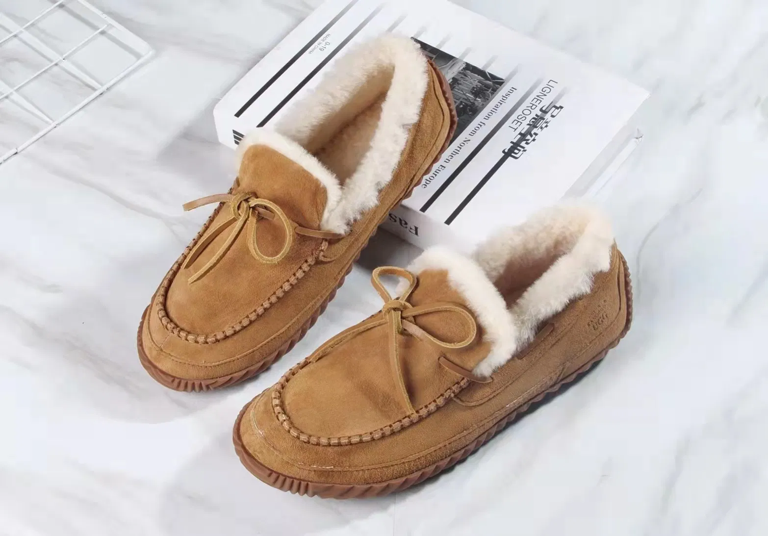 Best Selling Genuine Sheepskin Moccasins for Leisure Time Men Style