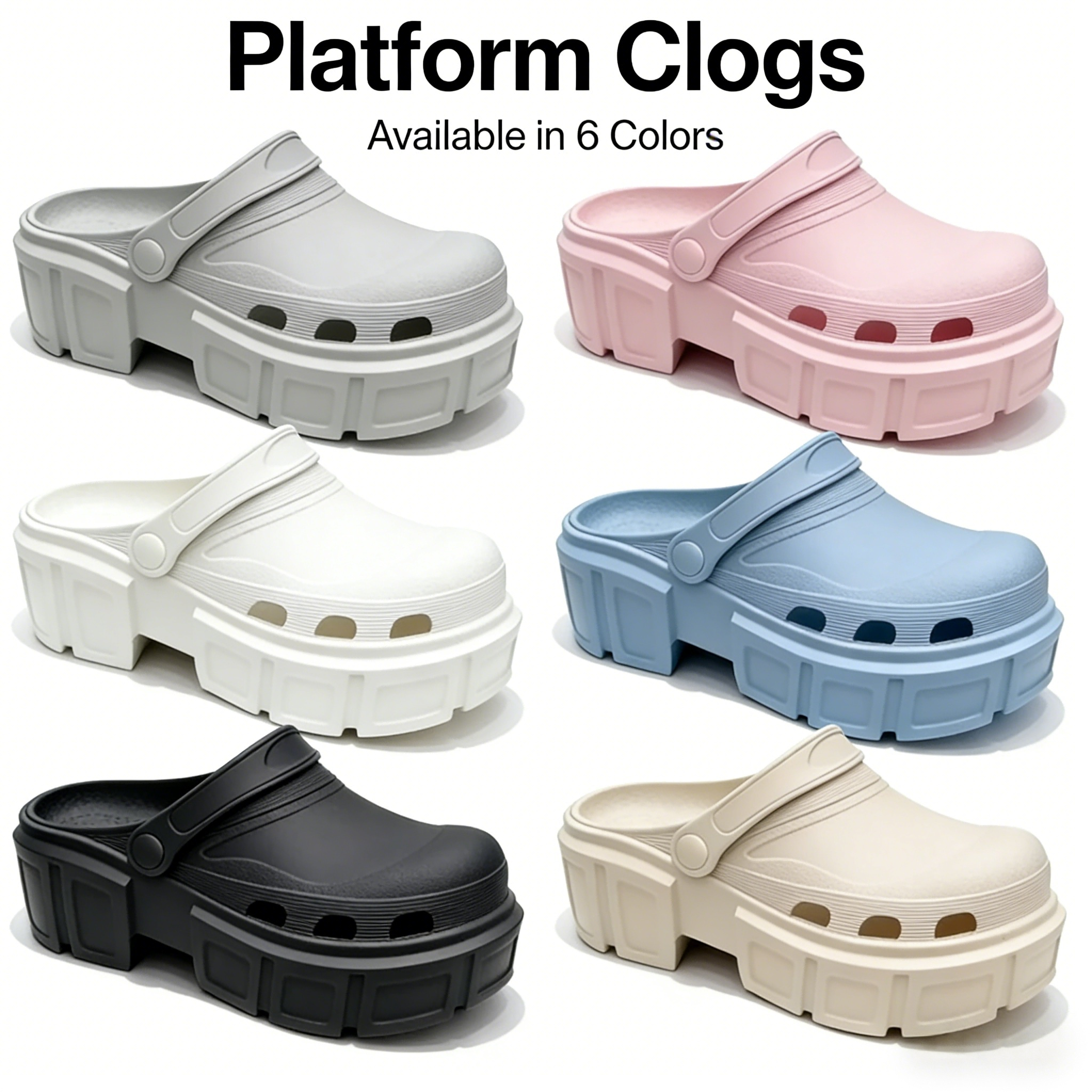 Summer Comfortable Platform Design Casual Clog Sandals Thick Sole Slippers for Beach Outdoor Daily Wear