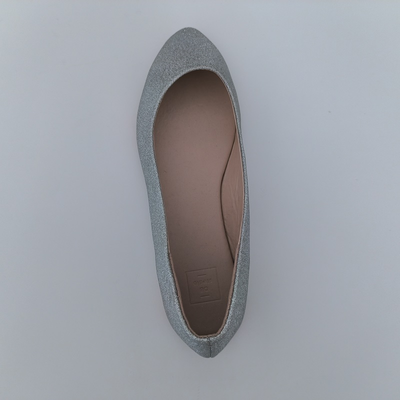 Silver Glitter Pointed-Toe Flats