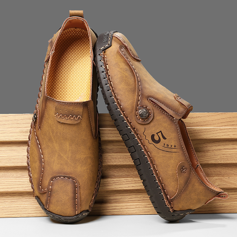 Fashion Large Size Men Loafers Handmade Casual Slip-on Flats Shoes