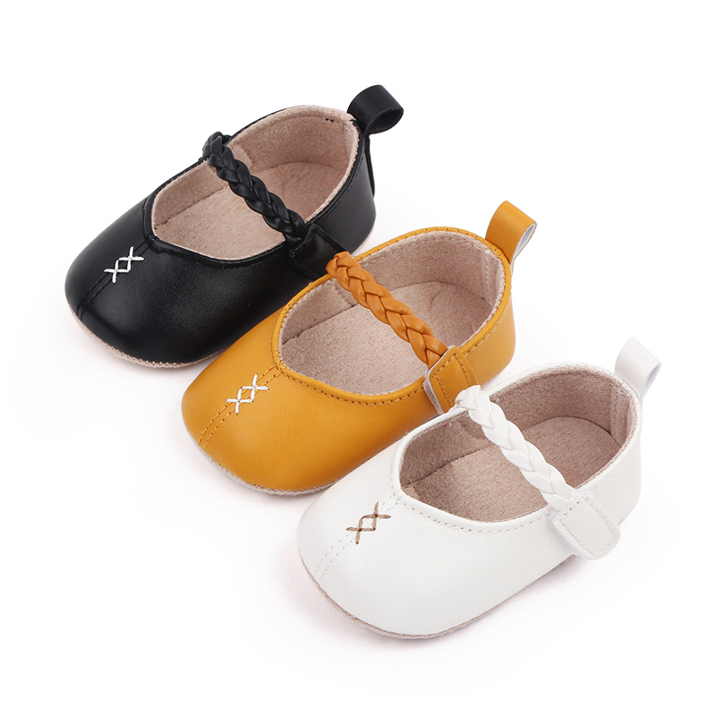 PU Leather Solid Color Baby Moccasins for Girls Newborn Infant Toddler Shoes