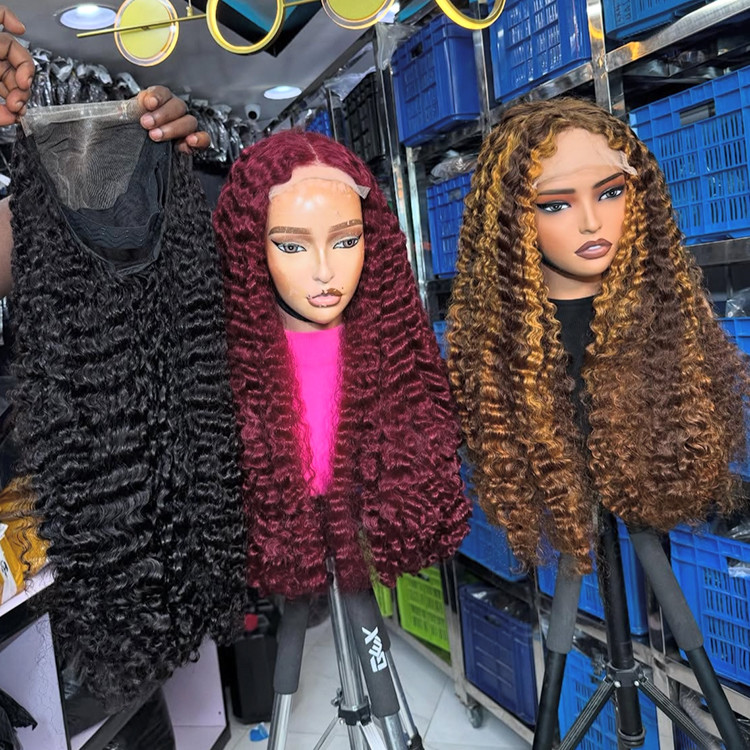 Raw Vietnamese Hair Burmese Curly 40 Inch 13x6 HD Lace Glueless Front Wig Body Wave Virgin Cuticle Aligned Human Hair Wigs