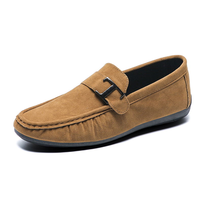 Fashion New Style High Quality Designer Leather Suede Casual Shoes Flat Slip on Men Leather Loafer