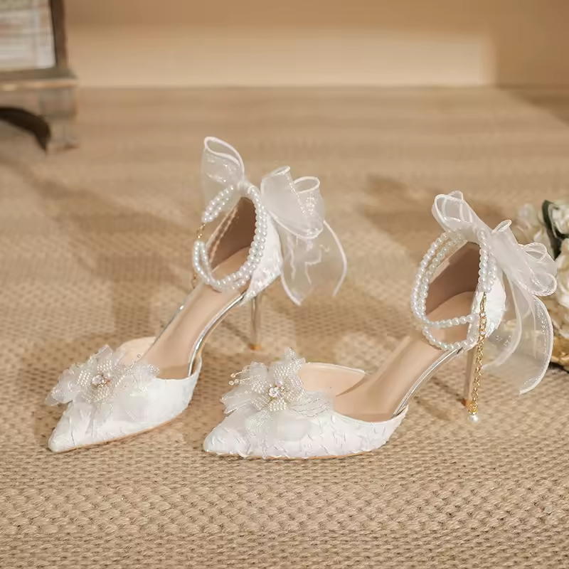 Factory Direct Wholesale High Quality Womens Designer Bow Wedding High Heel Sandals Customized Color/Size Sporty PU Upper Rubber