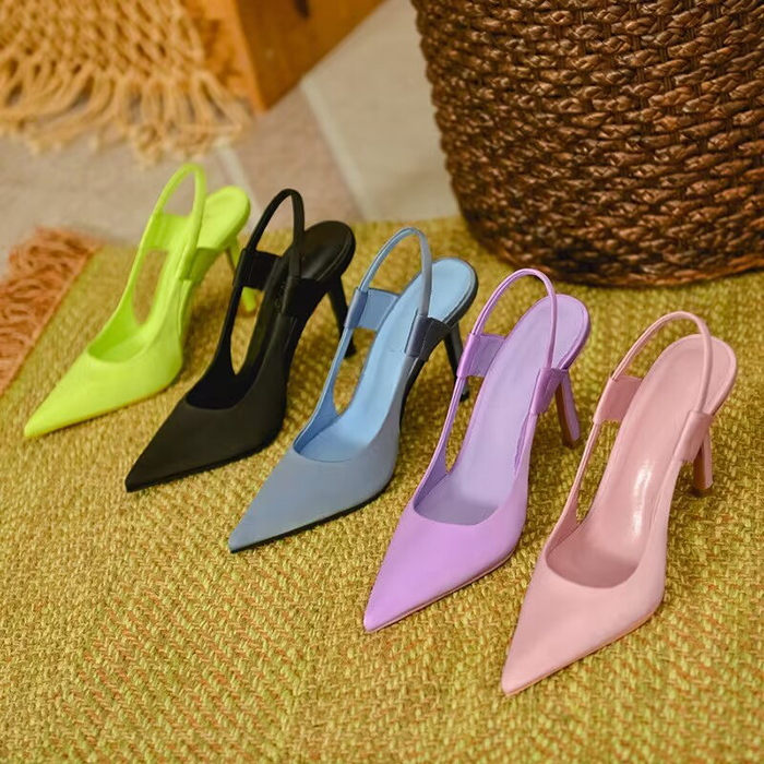 Hot Sale New Design Wholesale Plus Size Elegant High Heel Pointed Toe Thin Heeled Women Sandals Lady Heels