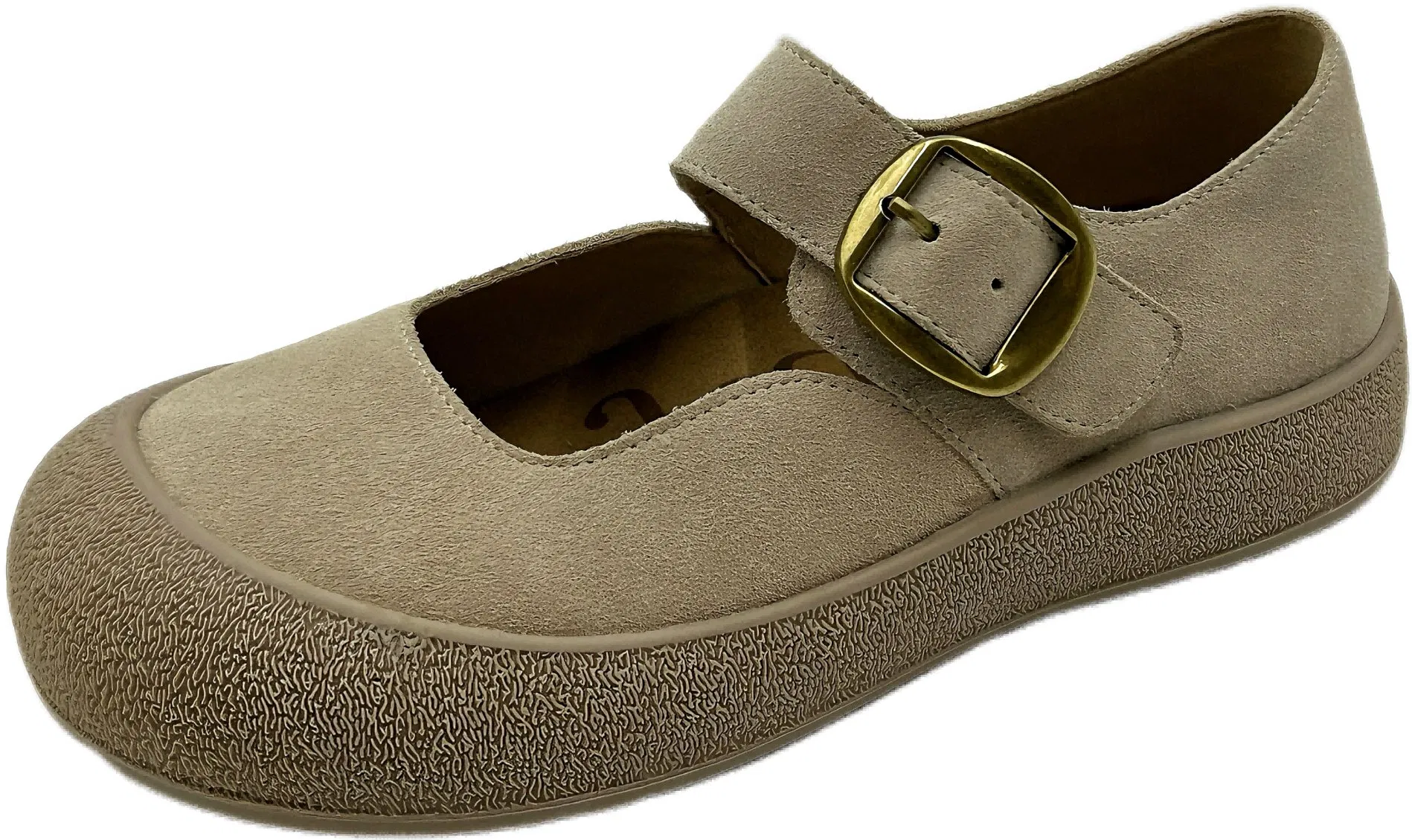 Ladies Retro Suede Flats with Thick Sole and Comfort Walking Support