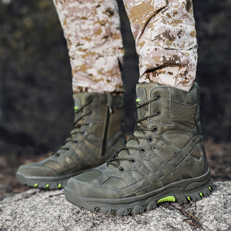Outdoor Hiking Boots Training Black Mens Tactical Boots for Men Safety Shoes