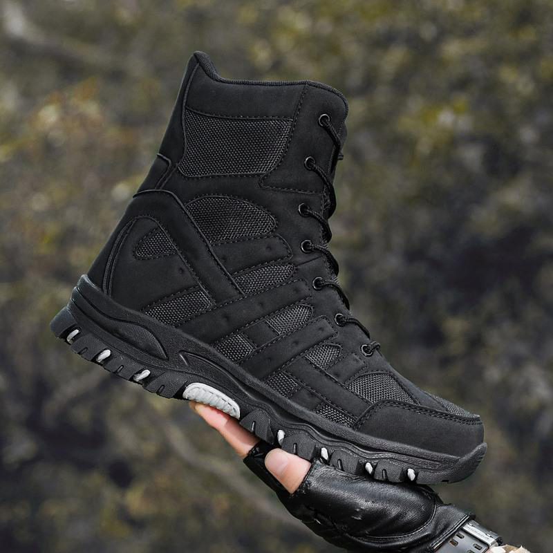 Outdoor Hiking Boots Training Black Mens Tactical Boots for Men Safety Shoes