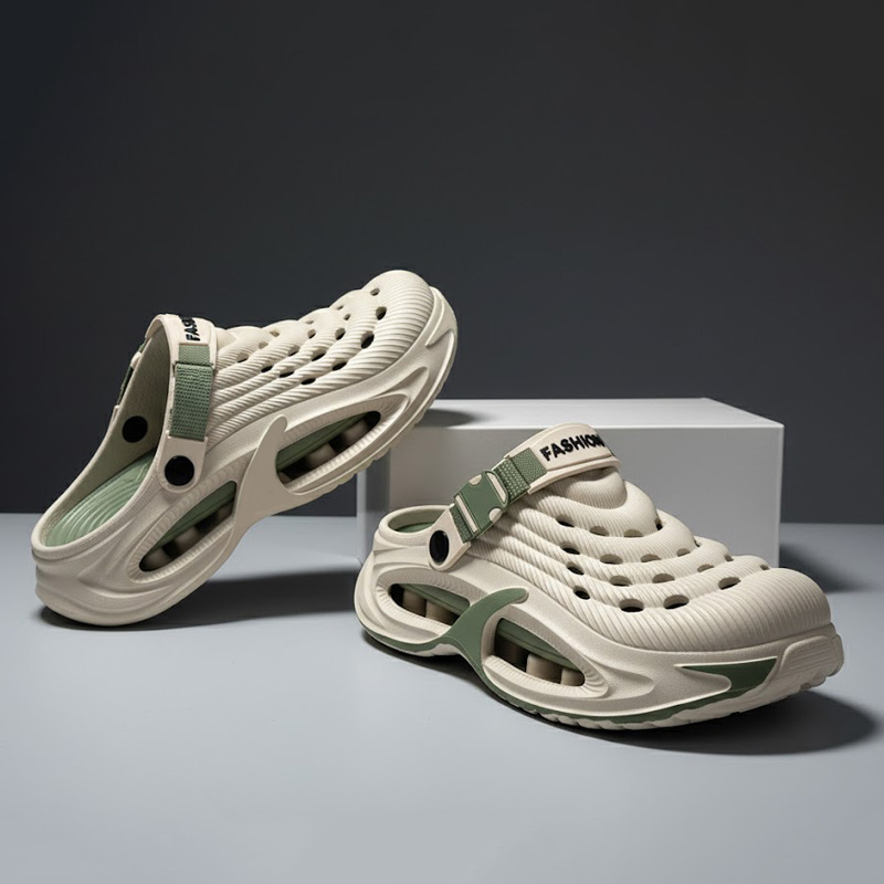 Men's Sporty Summer Light EVA Non-Slip Solid Thick Sole Outdoor Garden Clogs for Couple Use