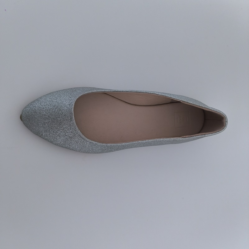 Silver Glitter Pointed-Toe Flats