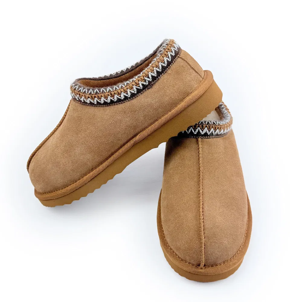 Wholesale in Stock Ladies Tasman Genuine Leather Shoes Faux Sheepskin Slippers Clogs
