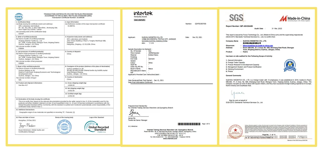Certifications